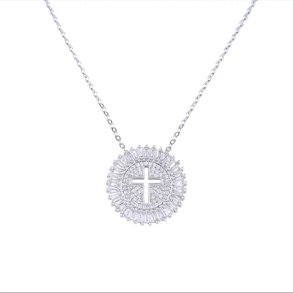 Jewelry - New Unisex 925 Silver Round cut Diamond Necklace